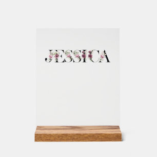 Naam Jessica. Acryl Bord