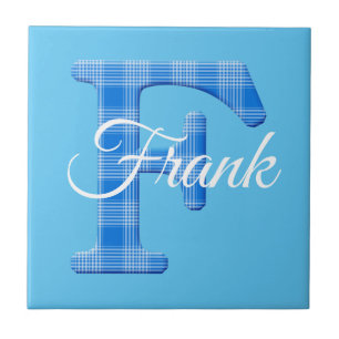 Naam Jongen Aangepaste Schotse Ruit Letter F Tegeltje