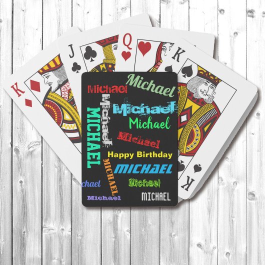 Naam JOUW TEKST Cadeauspeelkaarten herhalen Pokerkaarten