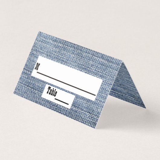 Naam-kaart plaatsen - Denim Visitekaartjes (Voorkant)