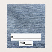 Naam-kaart plaatsen - Denim Visitekaartjes (Buitenkant ongevouwen)