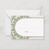 Naam Kaarten Bindtafel  Art Nieuw Notitiekaartje (Voorkant)