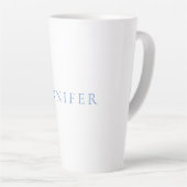 Naam Kalligrafie Script Plain Simple White Blue Latte Mok (Rechterhoek)