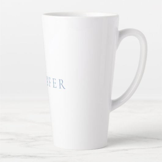 Naam Kalligrafie Script Plain Simple White Blue Latte Mok (Rechts)