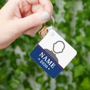 Naam kandidaat politieke verkiezingscampagne foto sleutelhanger