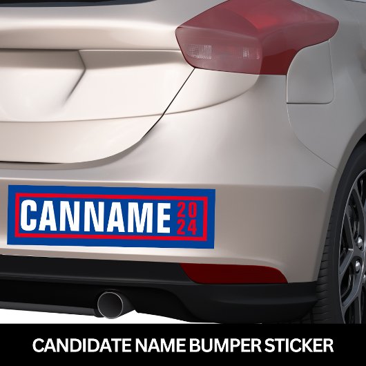 Naam kandidaat voor verkiezingen 2024 bumpersticker