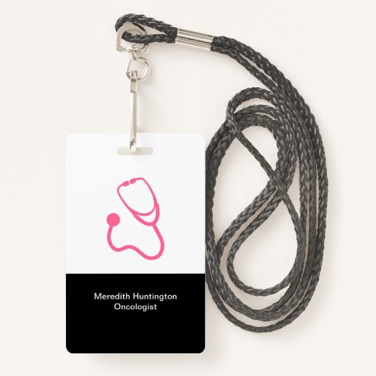 Naam Kantoor van oncoloog Badge (Voorkant met draagriem)