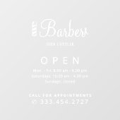 Naam kapperzaak openingstijden sticker (Vel)