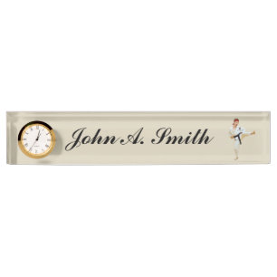  naam Karate Kicking Black Belt Naambordje