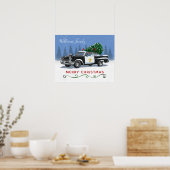  naam kerstmonogram politiewagen poster (Keuken)