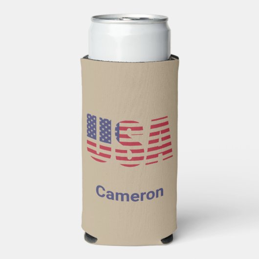 Naam, Khaki USA Can of Slim Seltzer Koelbox (Seltzer Voorkant)