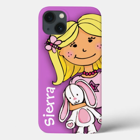 Naam kind meisje blonde knuiken roze paars Case-Mate iPhone case (Achterkant)