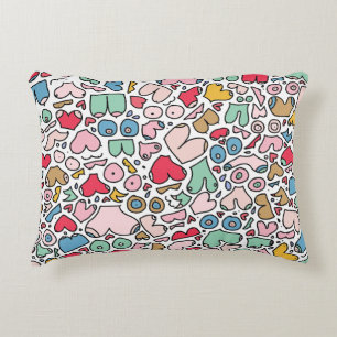 Naam kleurrijk borstpatroon steen onderzetter accent kussen