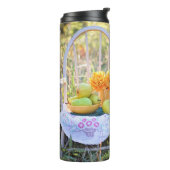 Naam, Kleurrijke  Herfst-Herfstdruk 12oz. Thermosbeker (Gedraaid links)