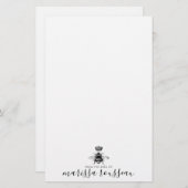 Naam koningin bijen Logo, handgeschreven script Briefpapier (Voorkant / Achterkant)