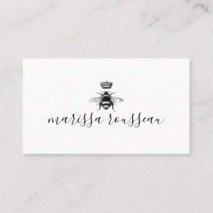 Naam koningin bijen Logo, handgeschreven script Contactkaartje