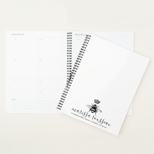 Naam koningin bijen Logo, handgeschreven script Planner (Display)