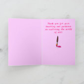 Naam kunstleraar  penseel Dank u Bedankkaart (Binnen)