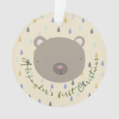  naam Kute Beer Kerstmis Ornament (voorkant)