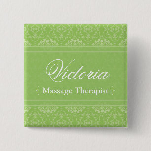 Naam label van Classy Salon en Spa Vierkante Button 5,1 Cm