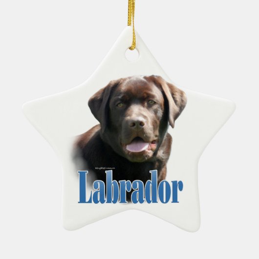 Naam labrador Retriever (chocolade) Keramisch Ornament (Achterkant)