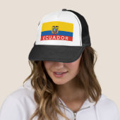 naam land van de vlag van ecuador trucker pet (In situ)