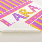 Naam: Lara roze gele paarse bloemster Sherpa Deken (3/4)