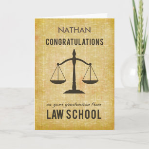 naam, Law School Afstuderen Congratul Kaart