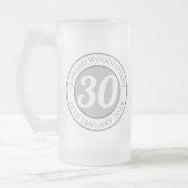 Naam, leeftijd en datum op een 30e verjaardag matglas bierpul (Links)
