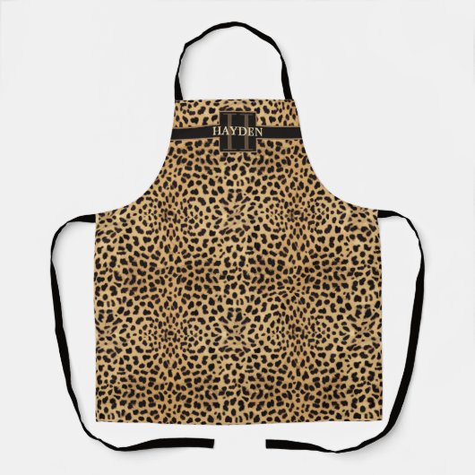 Naam Leopard Spot Monogram Schort (Voorkant)
