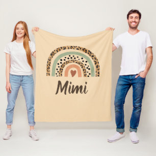 Naam Leopard Spots Print Brown Rainbow Fleece Deken