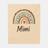 Naam Leopard Spots Print Brown Rainbow Fleece Deken (Voorkant)