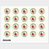 Naam leraar Red apple gepersonaliseerd Ronde Sticker (Vel)