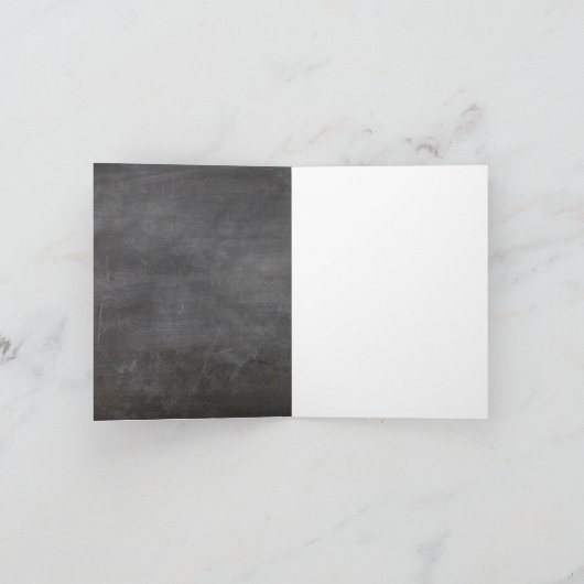 Naam leraar | Zwart rode appel dank u Notitiekaartje (Binnen)