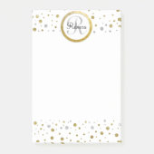 Naam Letter Gold Confetti Monogram Post-it® Notes (Voorkant)