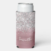 Naam Lichtroze en Silver Glittery Glam Script (Seltzer Voorkant)