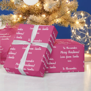 Naam Liefde van Santa Hot Roze Kerstmis Cadeaupapier
