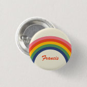 Naam liefdesregenboog ronde button 3,2 cm (Voorkant /achterkant)