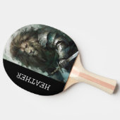 Naam Lion Warrior Monogram Tafeltennisbatje (Zijkant)