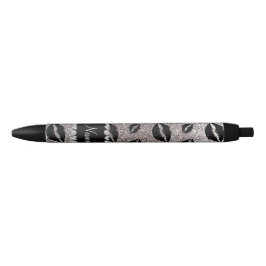 Naam lipstick kisses Silver Glitter Zwarte Inkt Pen
