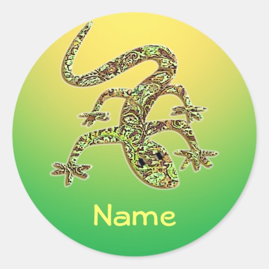 Naam Lizard Gecko Salamander Stickers (Voorkant)