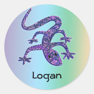Naam Lizard Gecko Salamander Stickers   Bewerkbaar