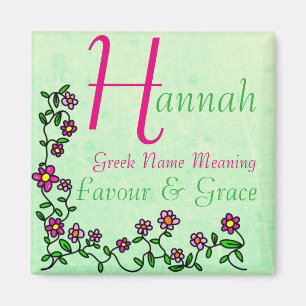Naam Magnet Betekenis, Hannah, gunst & genade Magneet