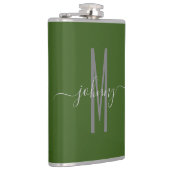 Naam Manuscript Monogrammed Style Flask Heupfles (Rechts)