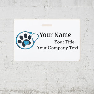 Naam Markering met veterinair Logo Aangepast tekst Badge