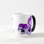 naam Mary paarse pansy floral boho Magische Mok (Voorkant rechts)