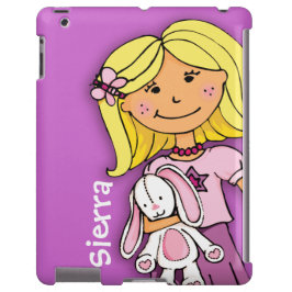 Naam meisje blond knuffelt roze paars iPhone 13 hoesje