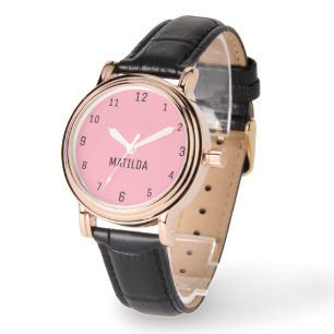 Naam Meisje Jongen Vrouwen Mannen Baby Pink Eleg Horloge