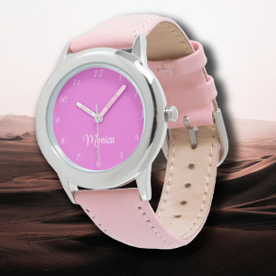 Naam Meisje Jongen Vrouwen Mannen   Bubblegum Roze Horloge