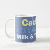 Naam & Melk & Suiker Instructies op een Koffiemok (Links)